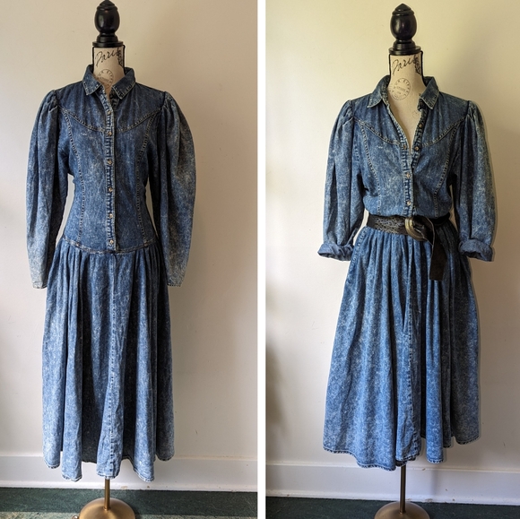 Vintage Denim Dress - 80's /90's - Picture 6 of 8